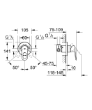 Набор для гигиенического душа GROHE BauLoop скрытого монтажа, хром (129189)