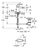 Смеситель для биде GROHE Eurosmart с донным клапаном, S-size, черный матовый (329292433/U1), уцененный товар