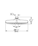 Верхний душ GROHE Tempesta 210, 6.6 л/мин, 1 режим, хром (26409000)