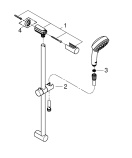 Душевой гарнитур GROHE Tempesta Cosmopolitan 100, 2 режима струи, душевая штанга 600 мм, 5,7 л/мин, хром (2757820E)