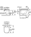 Унитаз подвесной GROHE Euro Ceramic с сиденьем, альпин-белый (39554000)