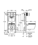 Комплект инсталляции GROHE Rapid SL с унитазом GROHE Bau и сиденьем с микролифтом (103849SH00)