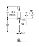 Смеситель для раковины GROHE Eurocube Joy, M-size, хром (23658000/UB), уцененный товар