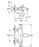 Душевая система GROHE New Tempesta 200 с термостатом для ванны, хром (NB0032-1)