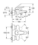 Смеситель для ванны GROHE Eurostyle, хром (23726003/U), уцененный товар