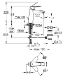 Смеситель для раковины GROHE Eurodisc Cosmopolitan, M-Size, хром (23448002/UB), уцененный товар