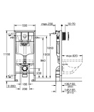 Комплект инсталляции для унитаза, GROHE Rapid SL 4 в 1 с панелью смыва Skate Air, хром (38750001)