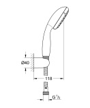 Душевой набор GROHE Tempesta 100, 2 режима, 1500 мм, 7,4 л/мин, хром (2780310E)