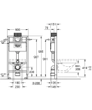 Система инсталляции для унитаза GROHE Rapid SL (1 м) для монтажа перед стеной (38525001)