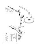 Душевая система с переключателем настенного монтажа GROHE QuickFix Vitalio Start 250, хром (26817000)