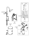 Комплект для кухни GROHE Red Mono с C-образным вентилем, бойлером M-Size и фильтром, хром (30085001)