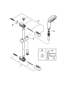 Душевой гарнитур GROHE QuickFix Vitalio Start 100, 1 режим струи, душевая штанга 600 мм, 5,7 л/мин, хром (27942000)
