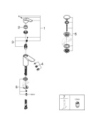 Смеситель для раковины GROHE Eurosmart, S-size, хром (23988003)