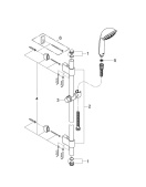 Душевой гарнитур GROHE Relexa Five 100, 5 режимов струи, душевая штанга 600 мм, 7,5 л/мин, хром (28964001)
