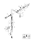 Смеситель для кухонной мойки GROHE Blue Pure Minta, с функцией фильтрации, без фильтра в комплекте, хром (31721000)
