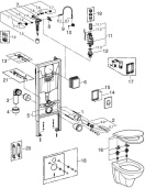 Комплект инсталляции GROHE Solido Compact 4 в 1 с подвесным унитазом Lecico Perth и сиденьем (39116000)