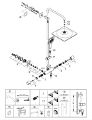 Душевая система GROHE Rainshower SmartActive 310 Cube с термостатом для душа, темный графит глянцевый (26837A00)