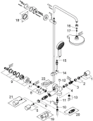 Душевая система GROHE Power&Soul Cosmopolitan с термостатом для ванны, хром (27907000)
