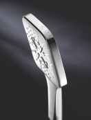 Душевой гарнитур GROHE Rainshower SmartActive 130 Cube с мыльницей, 3 режима струи, душевая штанга 900 мм, 9,5 л/мин, хром (26587000)