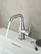 Смеситель для раковины GROHE Essence с донным клапаном, M-size, суперсталь (24173DC1)