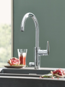 Смеситель для кухонной мойки GROHE Blue Pure BauCurve с функцией фильтрации, без фильтра в комплекте, хром (31723000)