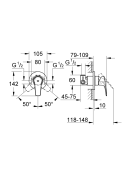 Комплект GROHE BauFlow с монтажной частью и гигиеническим душем Tempesta-F Trigger Spray 30, хром (NH0008)