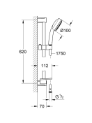 Готовый комплект для душа GROHE Eurosmart скрытого монтажа, хром (NSB0167)