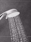 Душевой гарнитур GROHE Tempesta Rustic 100 с мыльницей, 4 режима струи, душевая штанга 600 мм, 9,5 л/мин, хром (26086001)