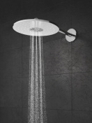 Верхний душ GROHE Rainshower 310 SmartActive с душевым кронштейном, 2 режима, 430 мм, белая луна (26475LS0)