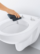 Унитаз подвесной безободковый GROHE Bau Ceramic с сиденьем с микролифтом, альпин-белый (NW0005)