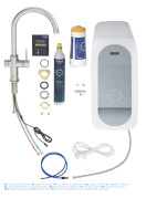 Смеситель для кухонной мойки GROHE Blue Home с системой фильтрации, охлаждения и газирования воды, суперсталь (31455DC1)