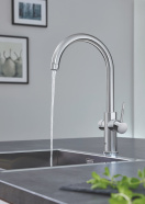 Комплект для кухни GROHE Red Duo с C-образным смесителем, бойлером L-Size и фильтром, хром (30079001)
