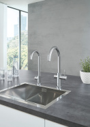 Комплект для кухни GROHE Red Duo с C-образным смесителем, бойлером L-Size и фильтром, хром (30079001)