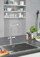 Комплект для кухни GROHE Red Duo с L-образным смесителем, бойлером L-Size и фильтром, хром (30325001)
