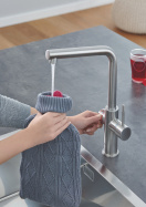 Комплект для кухни GROHE Red Duo с L-образным смесителем, бойлером L-Size и фильтром, суперсталь (30325DC1)