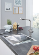 Комплект для кухни GROHE Red Duo с L-образным смесителем, бойлером L-Size и фильтром, суперсталь (30325DC1)