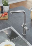 Комплект для кухни GROHE Red Duo с L-образным смесителем, бойлером L-Size и фильтром, суперсталь (30325DC1)