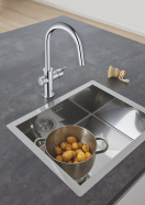 Смеситель для кухни GROHE Blue Home с системой фильтрации, охлаждения и газирования воды, Wi-Fi, хром (31541000)