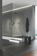 Внешняя часть термостата для душа GROHE Allure скрытого монтажа на 2 потребителя, квадратная, темный графит глянец (29181A02)