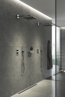 Внешняя часть термостата для душа GROHE Allure скрытого монтажа на 2 потребителя, квадратная, темный графит глянец (29181A02)