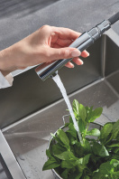 Смеситель для кухонной мойки GROHE Blue Pure Minta, с функцией фильтрации, без фильтра в комплекте, хром (31721000)