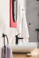 Смеситель для раковины GROHE Start с донным клапаном, S-Size, матовый черный (235512432)