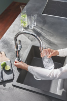 Смеситель для кухонной мойки GROHE Blue Pure BauCurve с функцией фильтрации, с фильтром в комплекте, хром (119709)