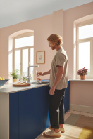 Смеситель для кухонной мойки GROHE Blue Pure Minta c вытяжным изливом, функцией фильтрации, без фильтра в комплекте, суперсталь (30601DC0)