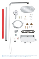 Душевая система с термостатом для настенного монтажа, GROHE Rainshower System SmartControl Mono 360, хром, (26361000)