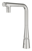 Смеситель для кухни GROHE Zedra SmartControl с вытяжным изливом 2jet, суперсталь (31886DC0)