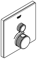 Внешняя часть термостата для душа GROHE Grohtherm SmartControl на 1 потребителя, белая луна (29153LS0)