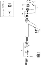 Смеситель для раковины GROHE Wave, хром (23585001)