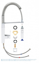 Смеситель для кухни GROHE Eurocube, суперсталь (31395DC0)