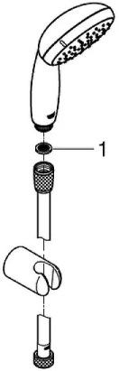 Душевой набор GROHE Tempesta 100, 2 режима, 1500 мм, 7,4 л/мин, хром (2780310E)